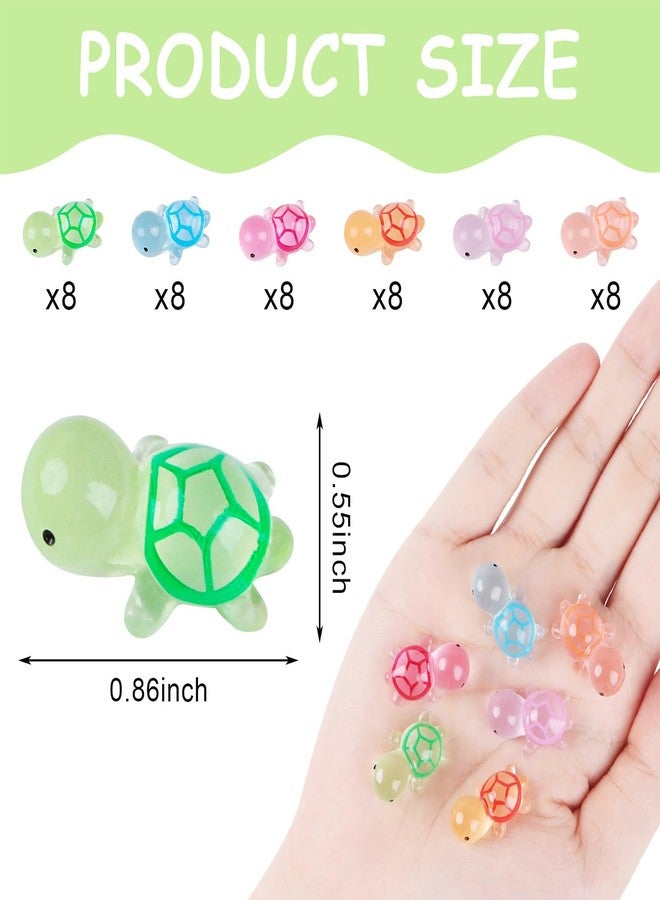 FOIMAS Mini Sea Turtle Figurines,60pcs Glow in The Dark Turtle Figure for Craft Garden Decor Home and Party Decorations - Image 2
